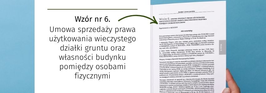 Wzór nr 6. Umowa sprzedaży prawa użytkowania wieczystego działki gruntu oraz własności budynku pomiędzy osobami fizycznymi